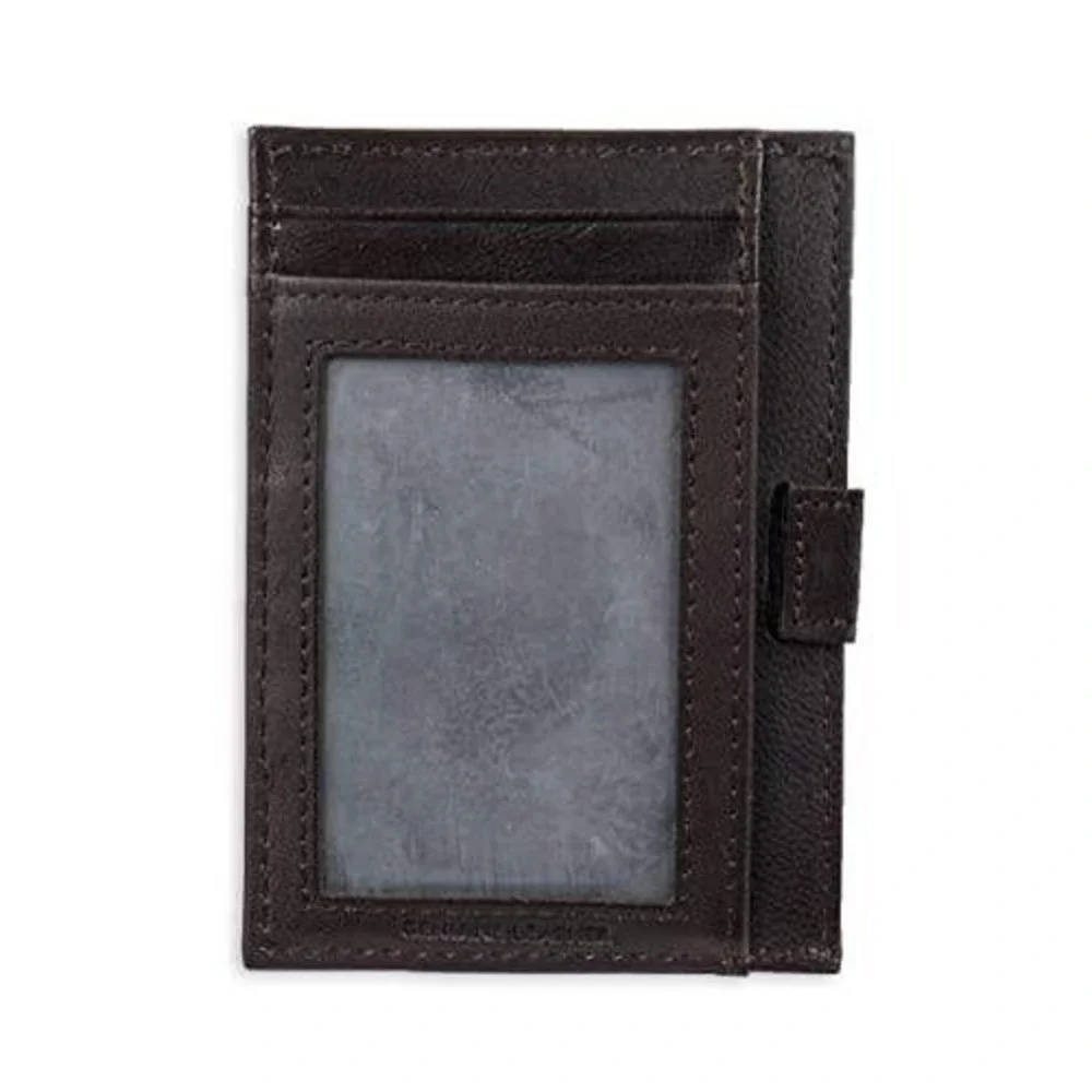 Kenneth Cole Reaction Wallet Mens Brown RFID Blocking Leather Passcase